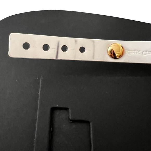 Rustic Cuff Meagan Genuine Leather Gold Studded Black White Wrap Bracelet - Picture 6 of 12